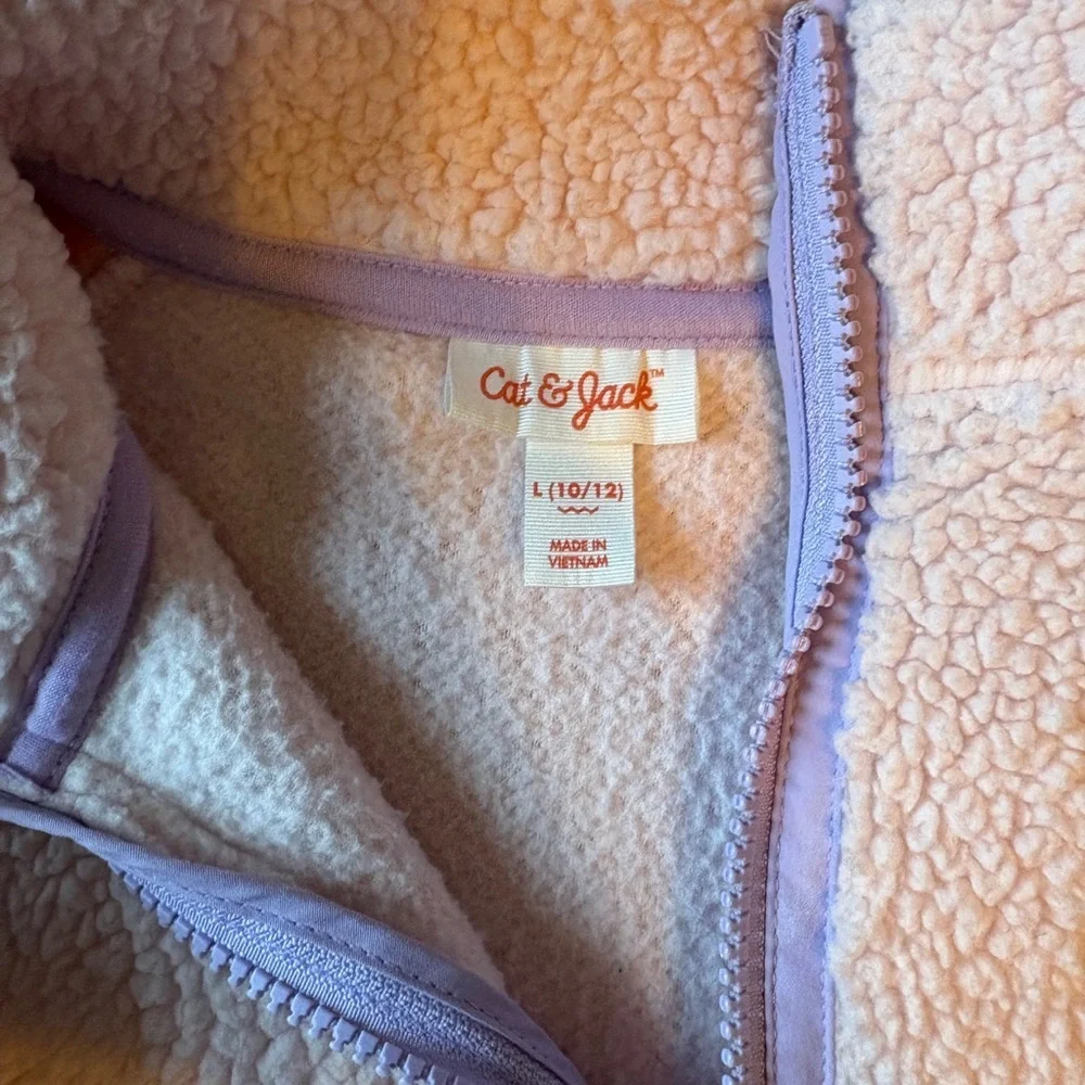 Cat & Jack Pink and Purple Fleece Jacket, Sz 10/12